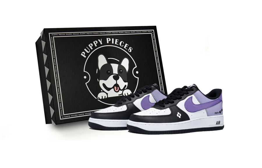 Nike Nike Air Force 1 Leather Low top Kids' Skateboarding Shoes White Purple Teenagers
