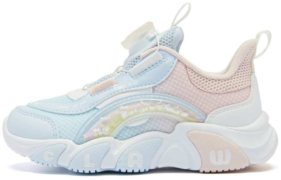 QIAODAN Slip Resistant Cushioning Kids Lifestyle Shoes Blue Pink Children Aged 3 7 Years Old