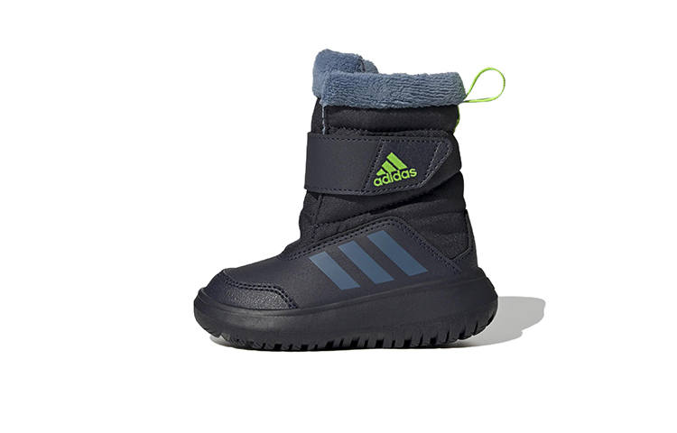 Adidas Adidas WINTERPLAY Boots Slip Resistant Cushioning Abrasion Resistant Waterproof Thermal High top Toddler Shoes Ink