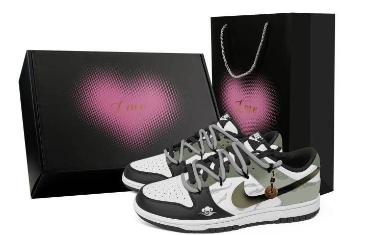 Nike Nike Dunk Four Seasons In Order, Heart Box Leather Slip Resistant Abrasion Resistant Low top Skateboard Shoes
