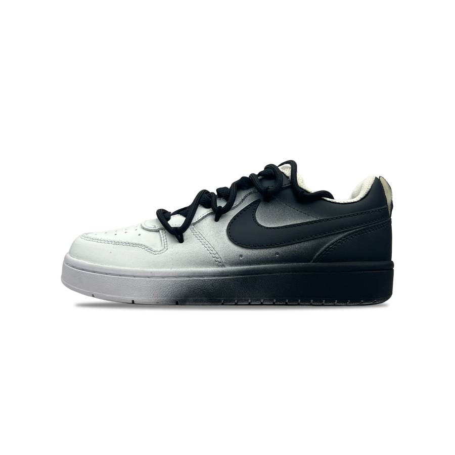 Nike Nike Court Borough Leather Slip Resistant Abrasion Resistant Low top Kids' Skateboarding Shoes Black White Teenagers