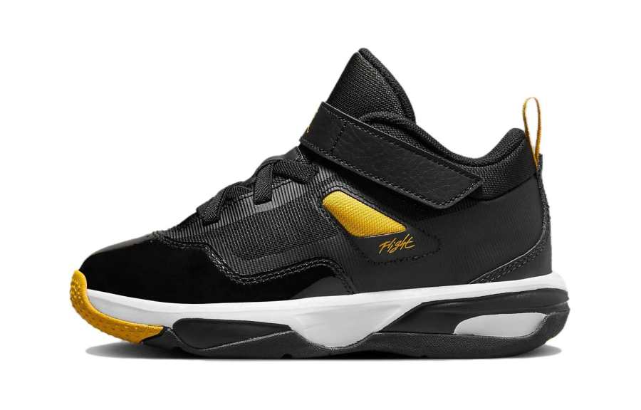 Jordan Jordan Stay Loyal 3 Cushioning, Wear Resistant Mid top Kids' Running Shoes Black Yellow Children Aged 3 7 Years Old