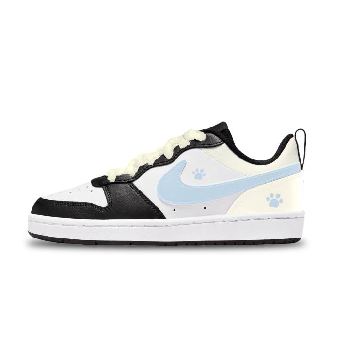 Nike Nike Court Borough Low top Kids' Skateboarding Shoes Black White Light Blue Unisex