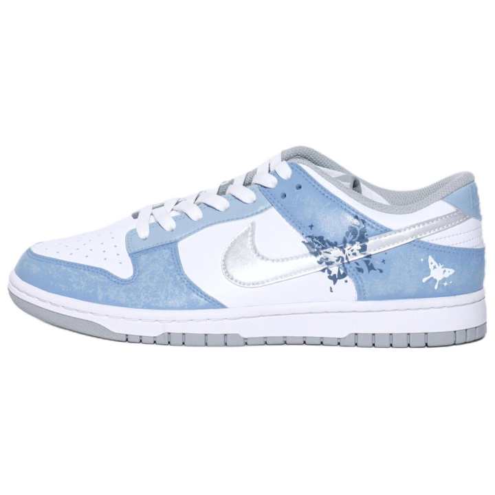 Nike Nike Dunk Abrasion Resistant Low top Skateboard Shoes Unisex Blue Silver