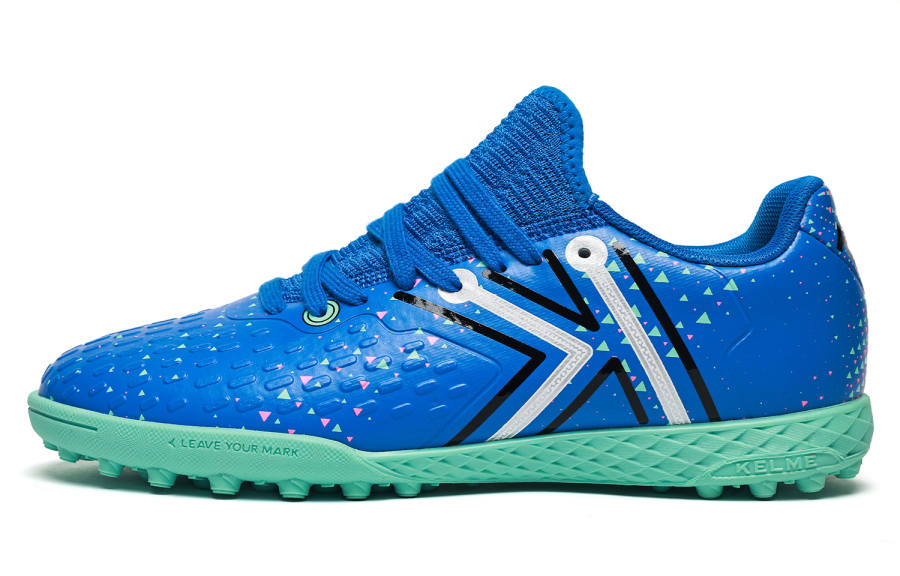KELME Quick Spark 5.0 Slip Resistant, Abrasion Resistant, Breathable Low top Kids' Soccer Shoes Bright Blue Kids'
