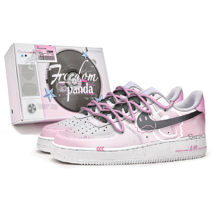 Nike Nike Air Force 1 LE Slip Resistant Slip Resistant Low top Kids' Skateboarding Shoes Pink White Teenagers