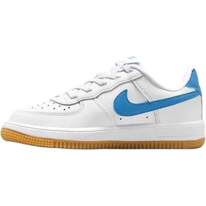 Nike Nike Air Force 1 Slip Resistant Abrasion Resistant Low top Kids' Skateboarding Shoes White/Blue