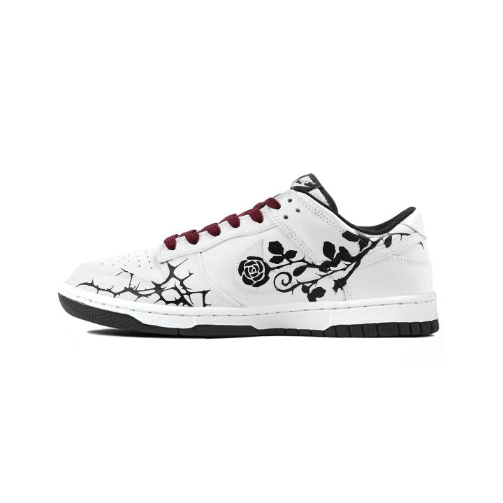 Nike Nike Dunk My Secret Leather Slip Resistant Lightweight Cushioning Low top Skateboard Shoes White Kids'