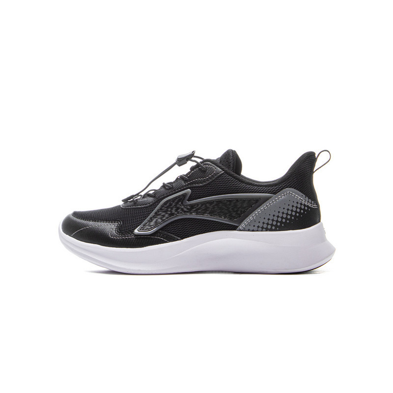 Li-Ning YOUNG Li Ning YOUNG Synthetic Leather Soft And Comfortable Low top Casual Shoes Black Gray Unisex
