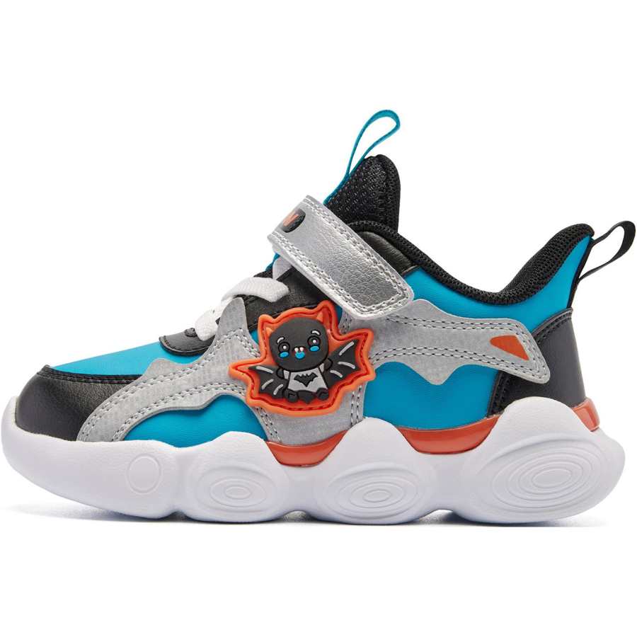QIAODAN Anti Kick Abrasion Resistant Anti Kick And Abrasion Resistant Low top Toddler Shoes Black Blue