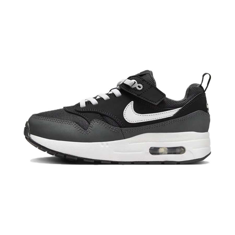 Nike Nike Air Max 1 Kids Lifestyle Shoes Black Gray White Children Aged 3 7 Years Old