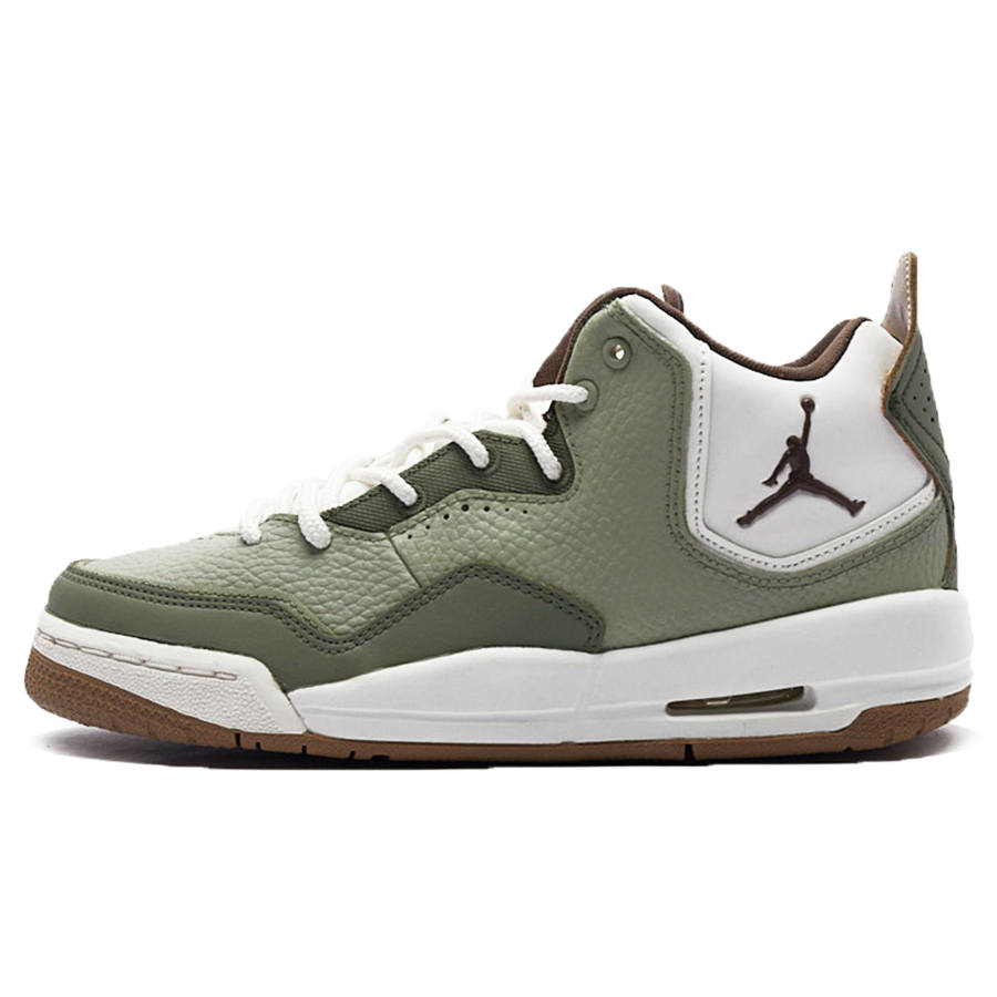 Jordan Jordan Courtside 23 Synthetic Leather Mid top Children's Basketball Shoes White Green Teenagers