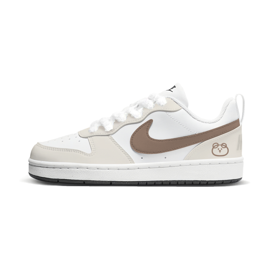 Nike Nike Court Borough Sweet Chestnut Pastry Synthetic Leather Abrasion Resistant Abrasion Resistant Low top