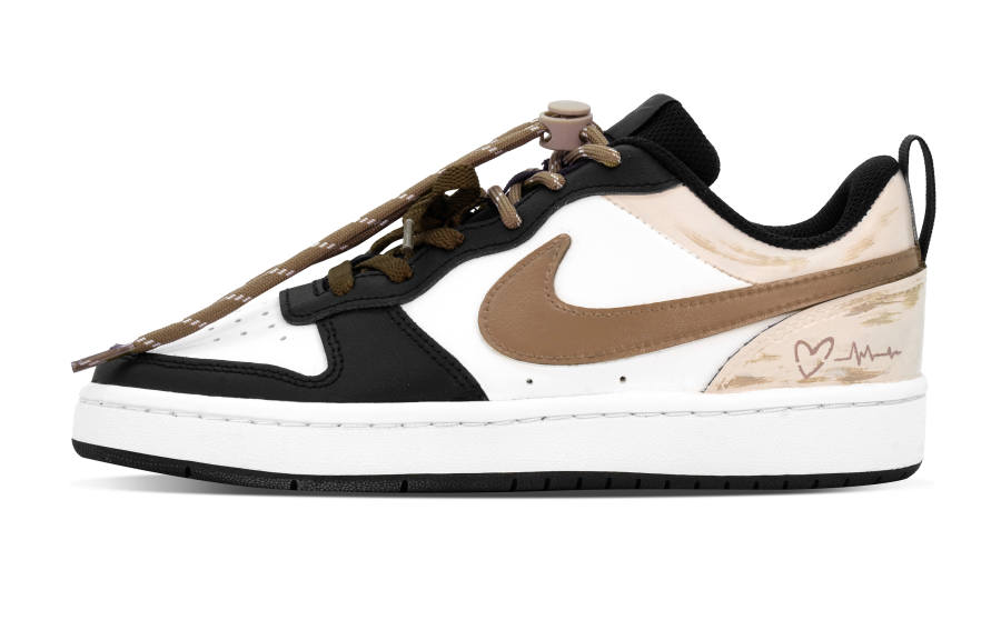 Nike Nike Court Borough Love Rose Abrasion Resistant Low top Kids' Skateboarding Shoes Black Pink Teenagers