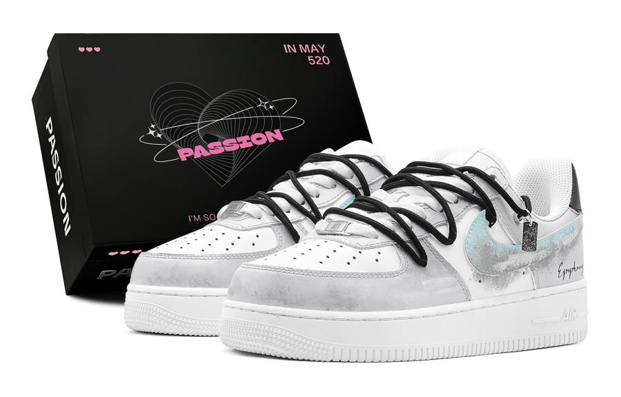 Nike Nike Air Force 1 Air Force 1, New Chinese Style, Chinese Style, Ink Bleed Leather Low top Kids' Skateboarding Shoes