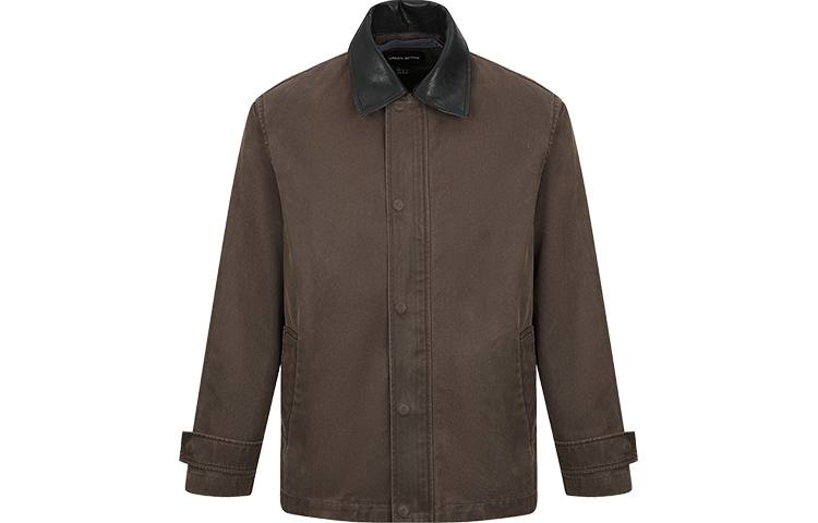 URBAN REVIVO Jackets Men's Dark Coffee Brown Lapel Moderate Other