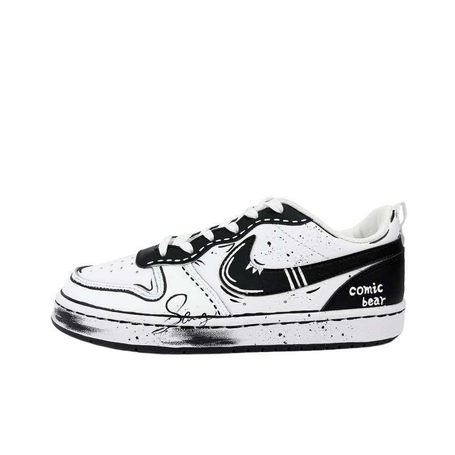 Nike Nike Court Borough Manuscript Slip Resistant Abrasion Resistant Low top Kids' Skateboarding Shoes Unisex