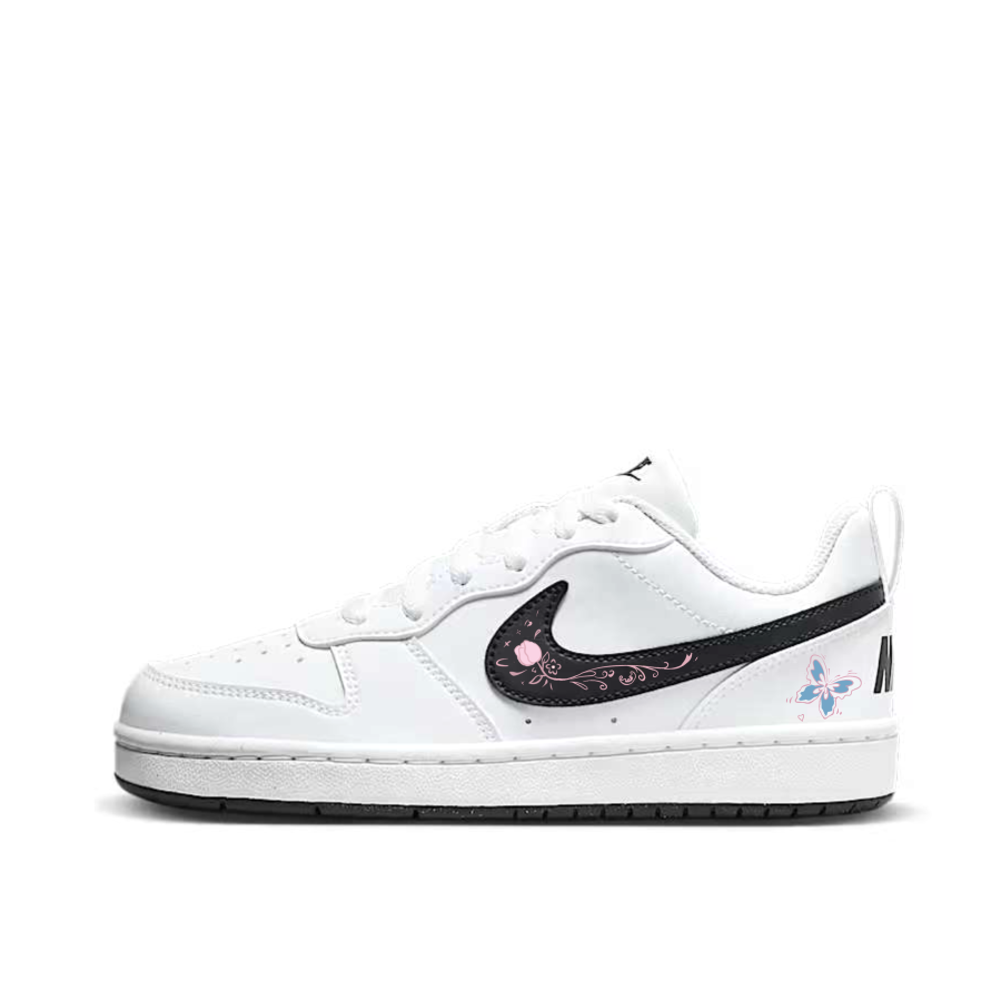 Nike Nike Court Borough Butterfly Love Synthetic Leather Slip Resistant Abrasion Resistant Slip Resistant Abrasion Resistant