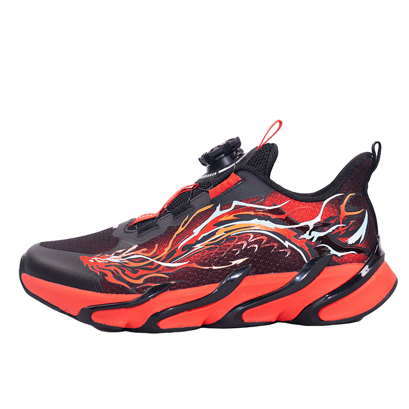 Antakids Sports Running Shoes Black/Heat Red Teenagers