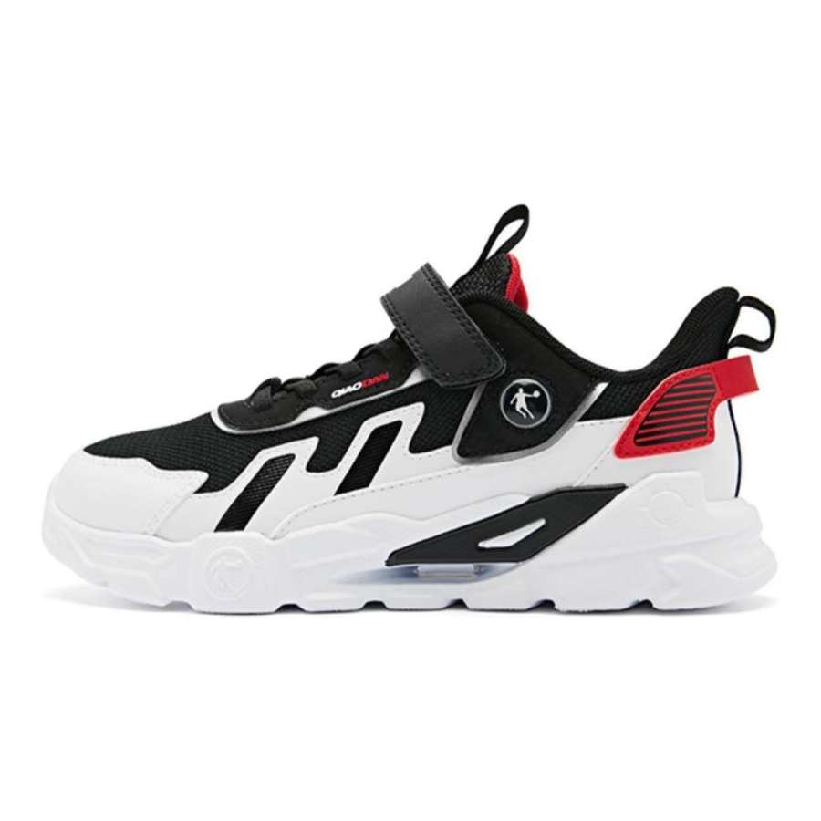 QIAODAN Fabric Low top Casual Shoes Black White Red Teenagers