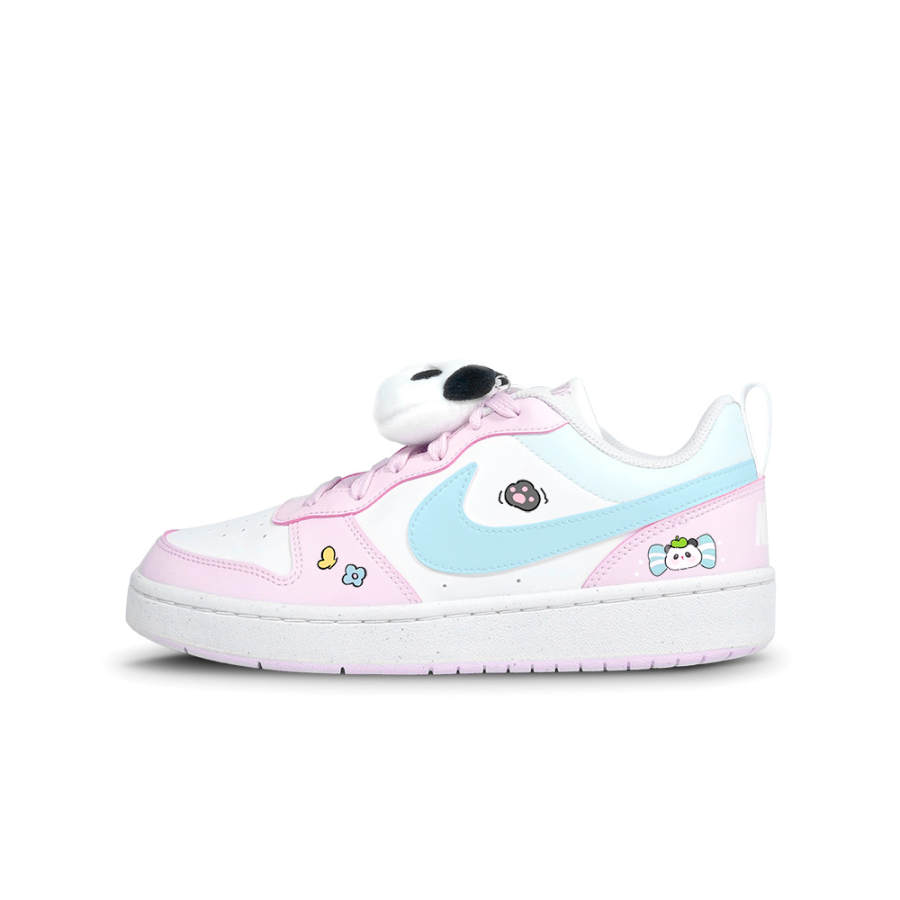 Nike Nike Low Synthetic Leather Slip Resistant Abrasion Resistant Low top Kids' Skateboarding Shoes Pink Blue Teenagers