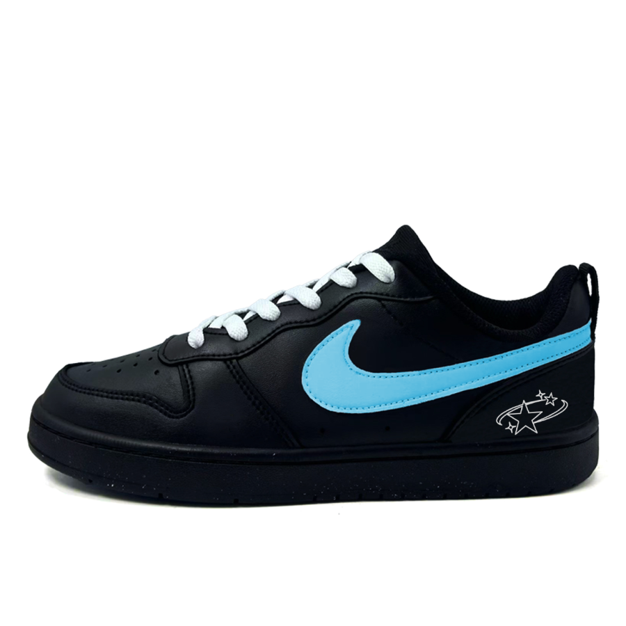 Nike Nike Court Borough Star Track Blue Hook Leather Slip Resistant Abrasion Resistant Low top Kids' Skateboarding Shoes