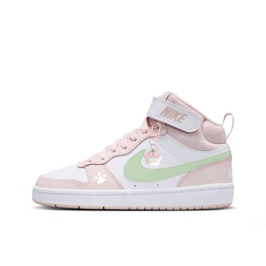 Nike Nike Court Pink Sweet Little Paw Mid top Kids' Skateboarding Shoes Teenagers