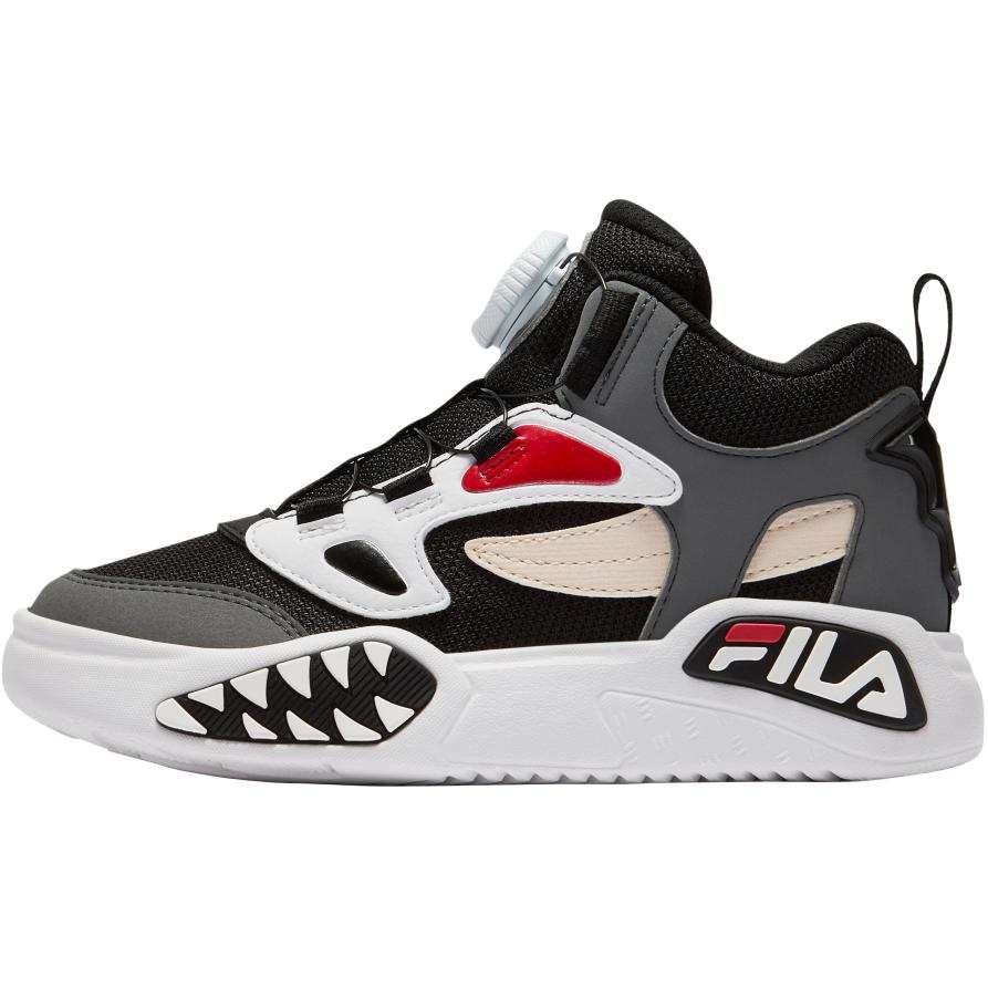 FILA KIDS Classic Culture Lightweight Cushioning Low top Children's Basketball Shoes Black/FILA White