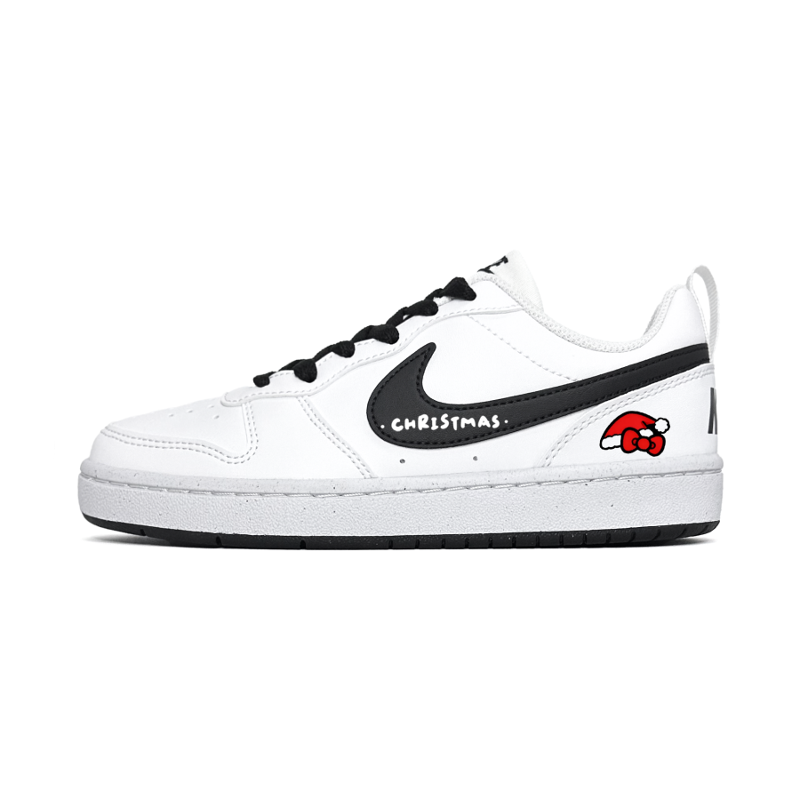 Nike Nike Court Borough Synthetic Leather Abrasion Resistant Low top Kids' Skateboarding Shoes Black Teenagers