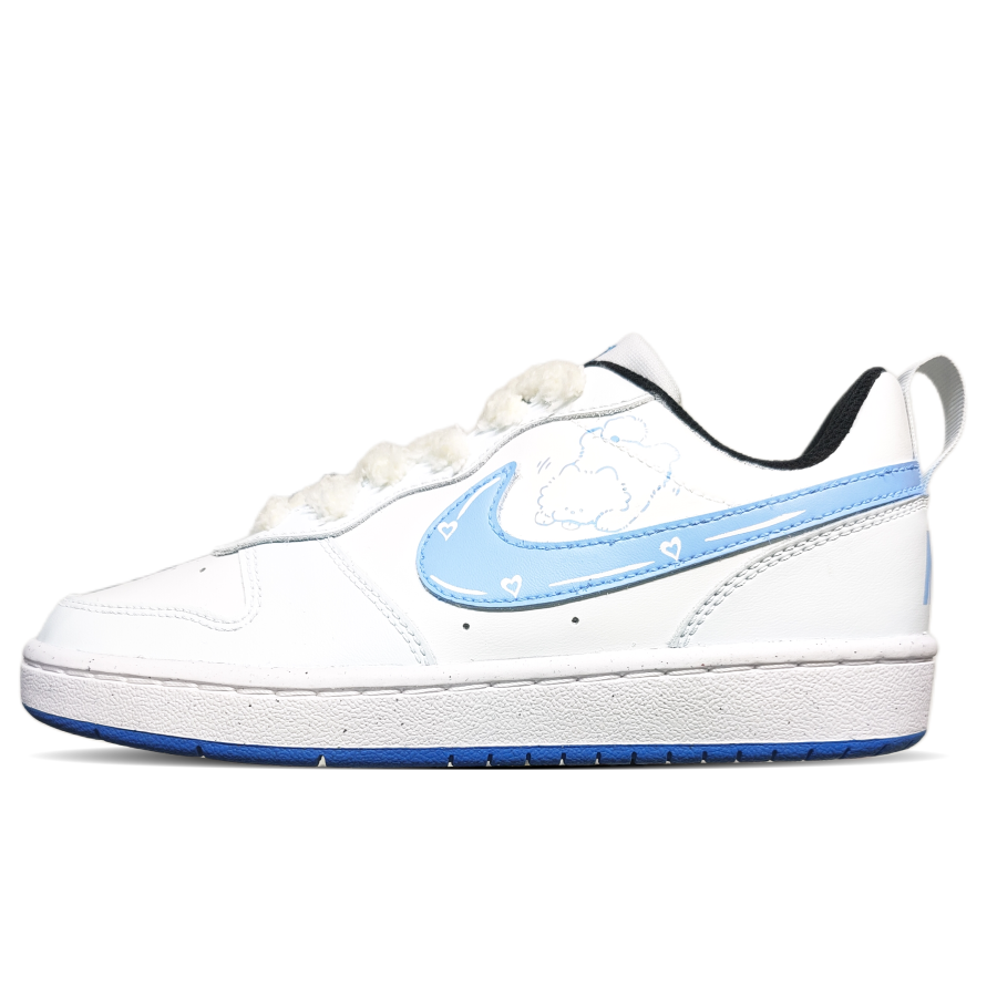 Nike Nike Court Borough Low Synthetic Leather Slip Resistant Lightweight Cushioning Low top Kids' Skateboarding Shoes