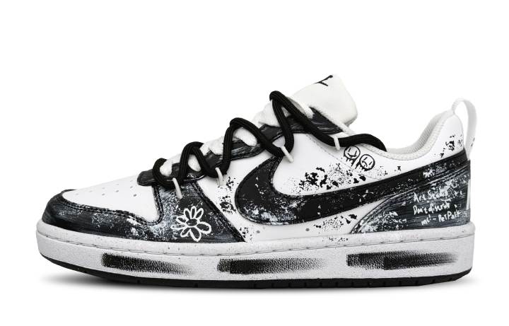Nike Nike Court Borough Ink Smile Low top Kids' Skateboarding Shoes Black White