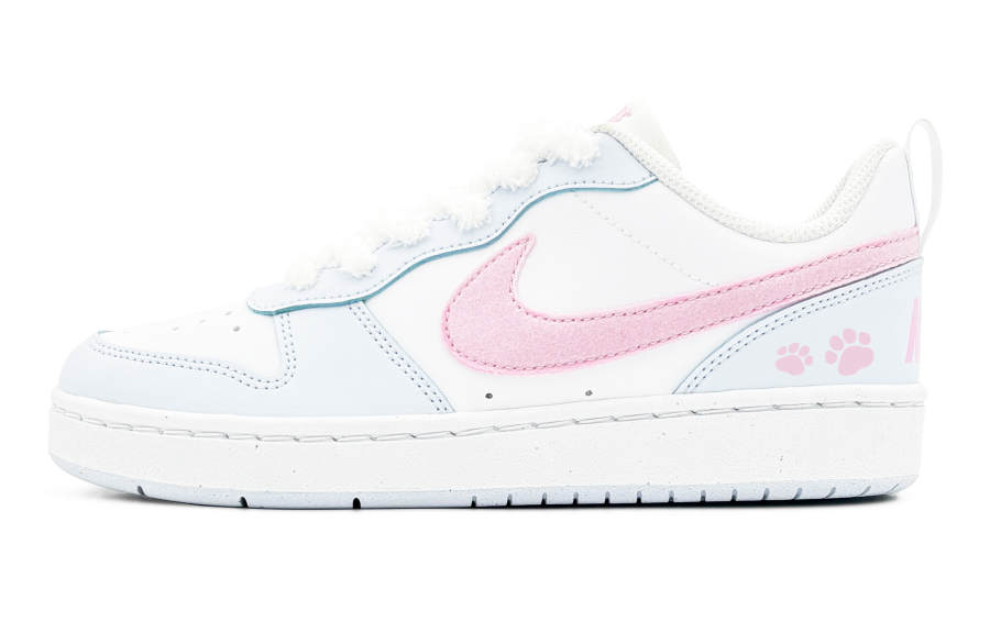 Nike Nike Court Borough Maris Sal Meow Paw Abrasion Resistant Slip Resistant Low top Kids' Skateboarding Shoes Blue White