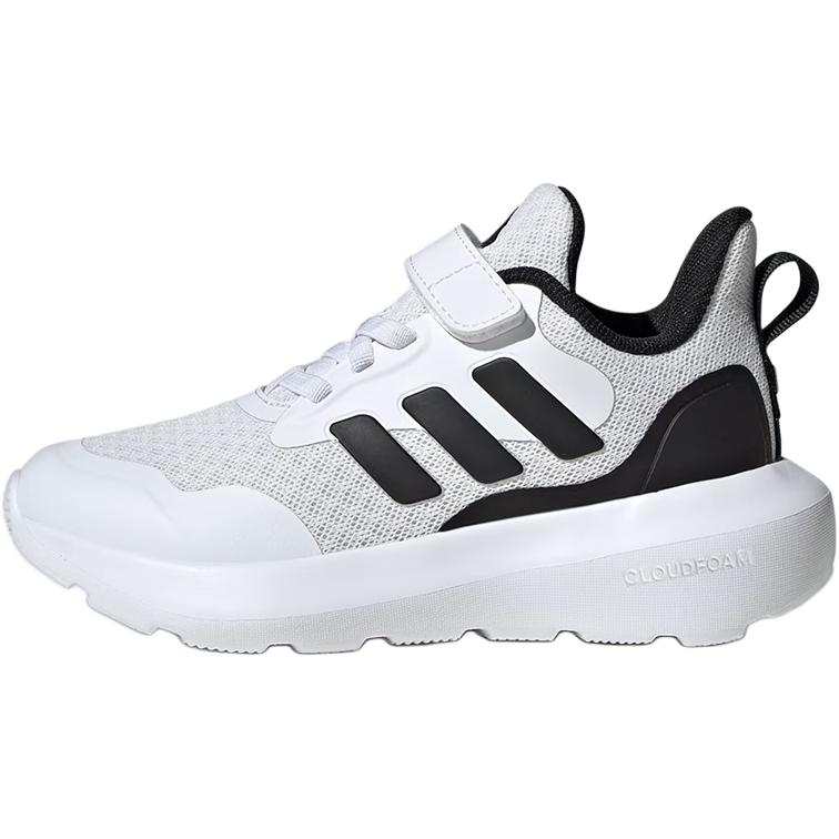 Adidas Adidas FORTARUN 3.0 Slip Resistant Abrasion Resistant Low top Kids' Running Shoes White Black Kids'