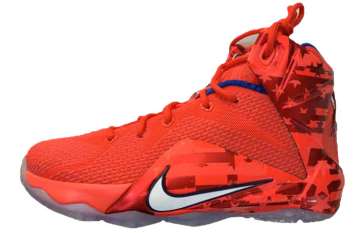 Nike Nike Lebron 12 James High top Basketball Shoes Red Unisex