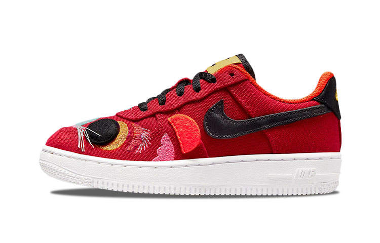 Nike Nike Air Force 1 LV8 'Lion Dance' Lion Dance Canvas Casual Low top Skateboard Shoes Red Year Of The Tiger Kids'