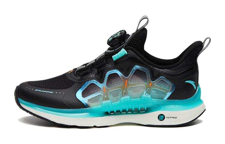 Antakids Anta Wind Chaser 5.0 Slip Resistant Abrasion Resistant Low top Running Shoes Black Green