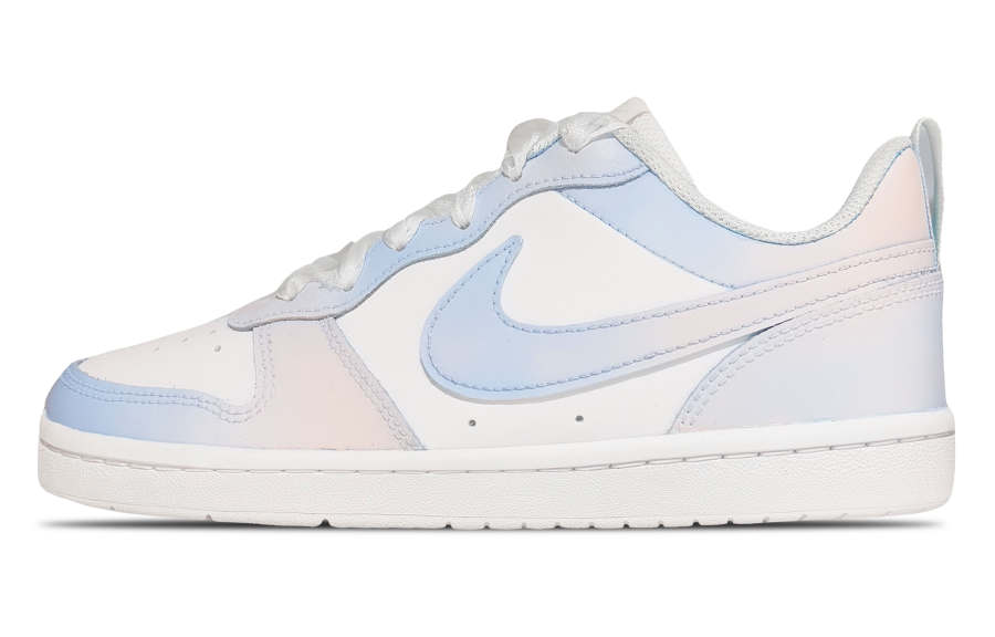 Nike Nike Court Borough 2 Huan Cai Yun Yi Leather Abrasion Resistant Low top Kids' Skateboarding Shoes Light Blue