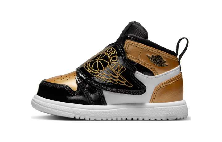 Jordan Jordan Sky Jordan 1 Mid Black Metallic Gold White TD