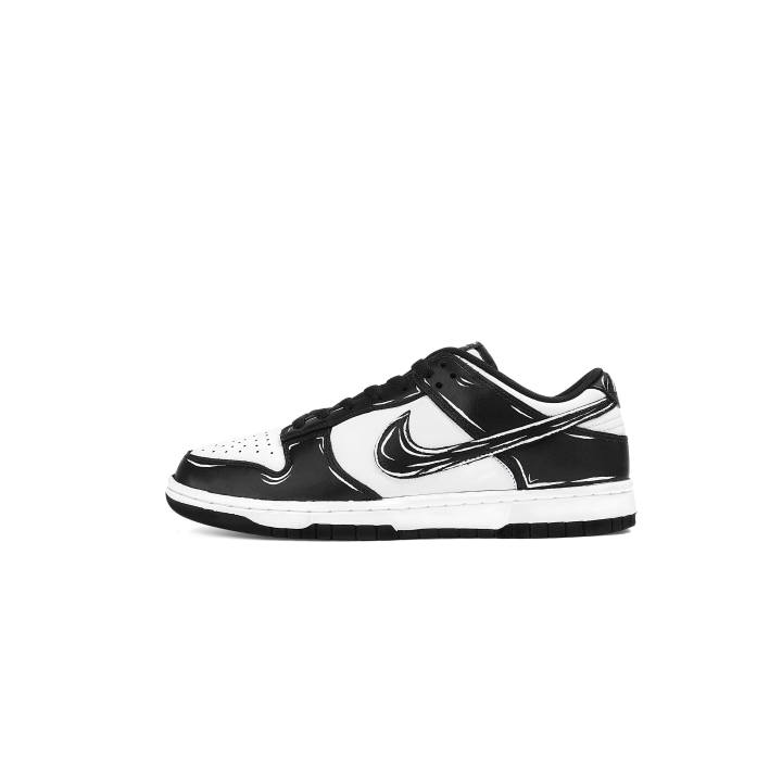 Nike Nike Dunk Leather Slip Resistant Cushioning Lightweight Cushioning Low top Skateboard Shoes Black Kids'