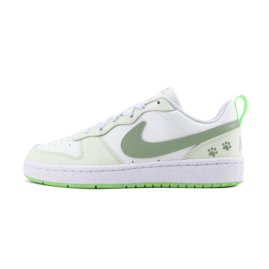 Nike Nike Court Borough Forest Leather Slip Resistant Abrasion Resistant Low top Kids' Skateboarding Shoes White Green