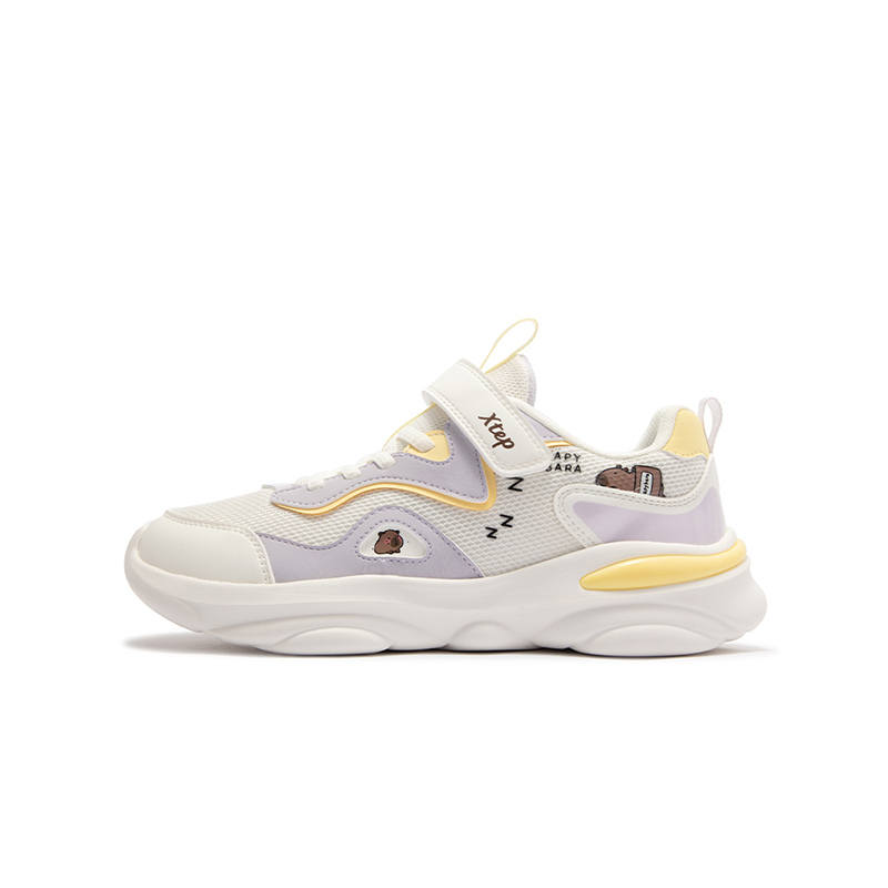 XTEP Slip Resistant Support Low top Casual Shoes Sail White Light Purple Kids'