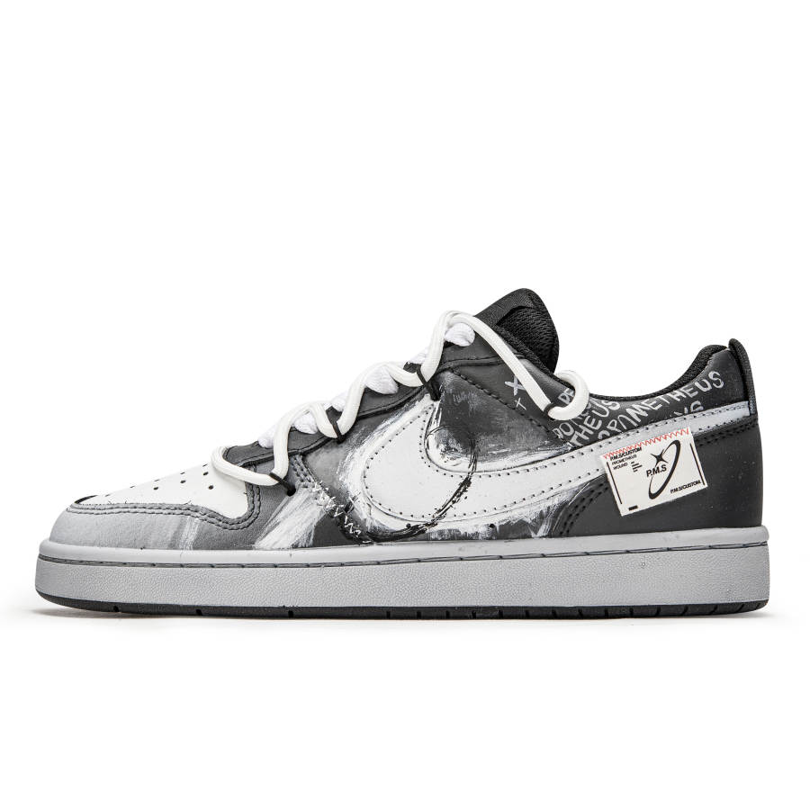 Nike Nike Court Borough Slip Resistant Abrasion Resistant Low top Kids' Skateboarding Shoes Gray White Teenagers