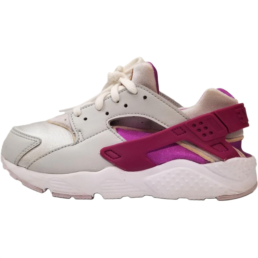 Nike Nike Huarache Run Abrasion Resistant Low top Kids' Running Shoes Gray/Red Children Aged 3 7 Years Old