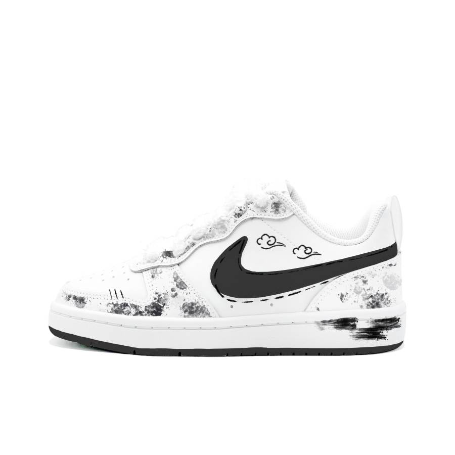Nike Nike Court Borough Mystic Haze Leather Slip Resistant Cushioning Abrasion Resistant