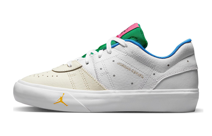 Jordan Jordan Series Air Jordan Series Leather Low top Skateboard Shoes White Green Blue Unisex