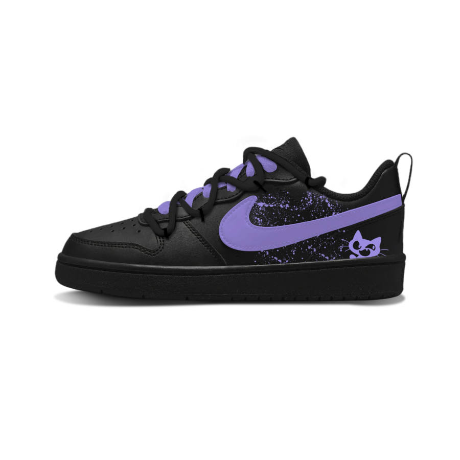 Nike Nike Court Borough Leather Slip Resistant Abrasion Resistant Low top Skateboard Shoes Purple Kids'