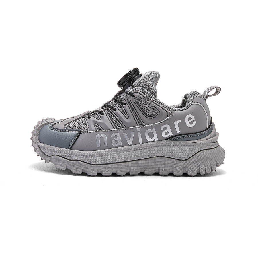 NAVIGARE Small Sailboat Synthetic Leather, Textile Anti Kick Anti kick Low top Outdoor Shoes Gray Kids'
