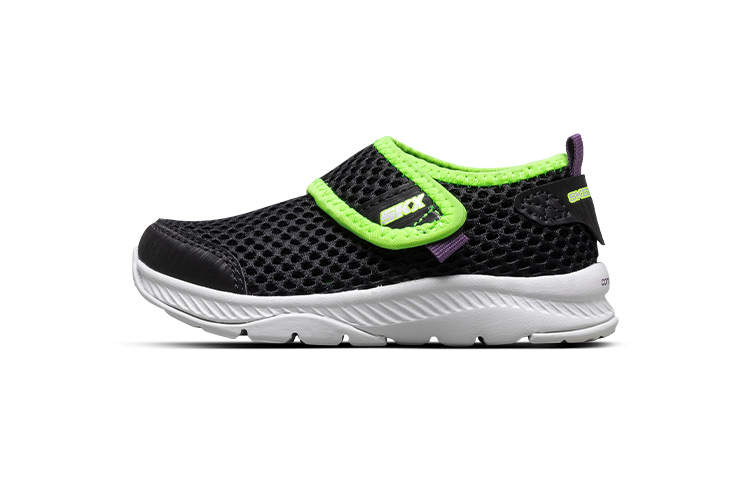 Skechers Comfy Grip Kids Lifestyle Shoes Black Green Children Aged 3 7 Years Old