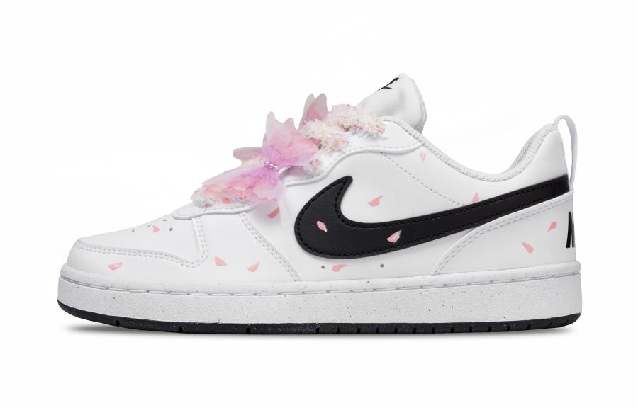 Nike Nike Court Borough Synthetic Leather Abrasion Resistant Breathable Low top Kids' Skateboarding Shoes Pink Kids'