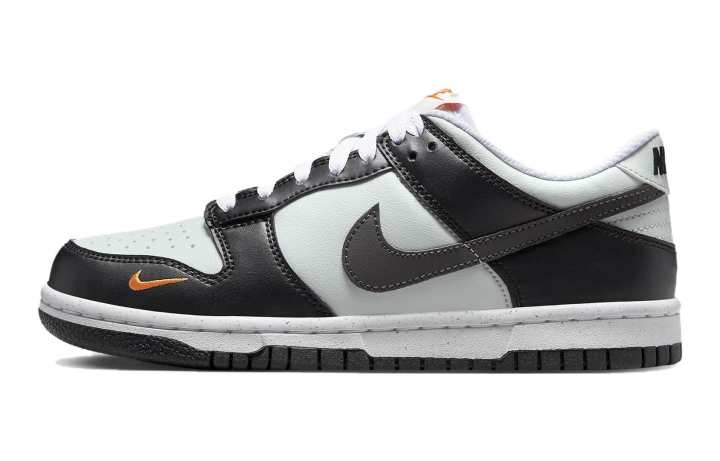 Nike Nike Dunk Low Black Bright Mandarin Mini Swoosh GS